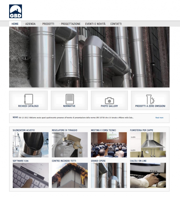 Nuovo sito per l&#039;azienda GBD leader nella costruzione di canne fumarie