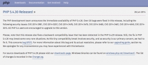 Aggiornamento imminente PHP - 5.4.30