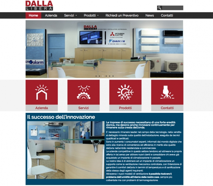 Nuovo sito rilasciato per l&#039;azienda dalla libera clima